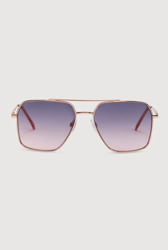 Geometric Lens Aviator Sunglasses sold by Rainbow