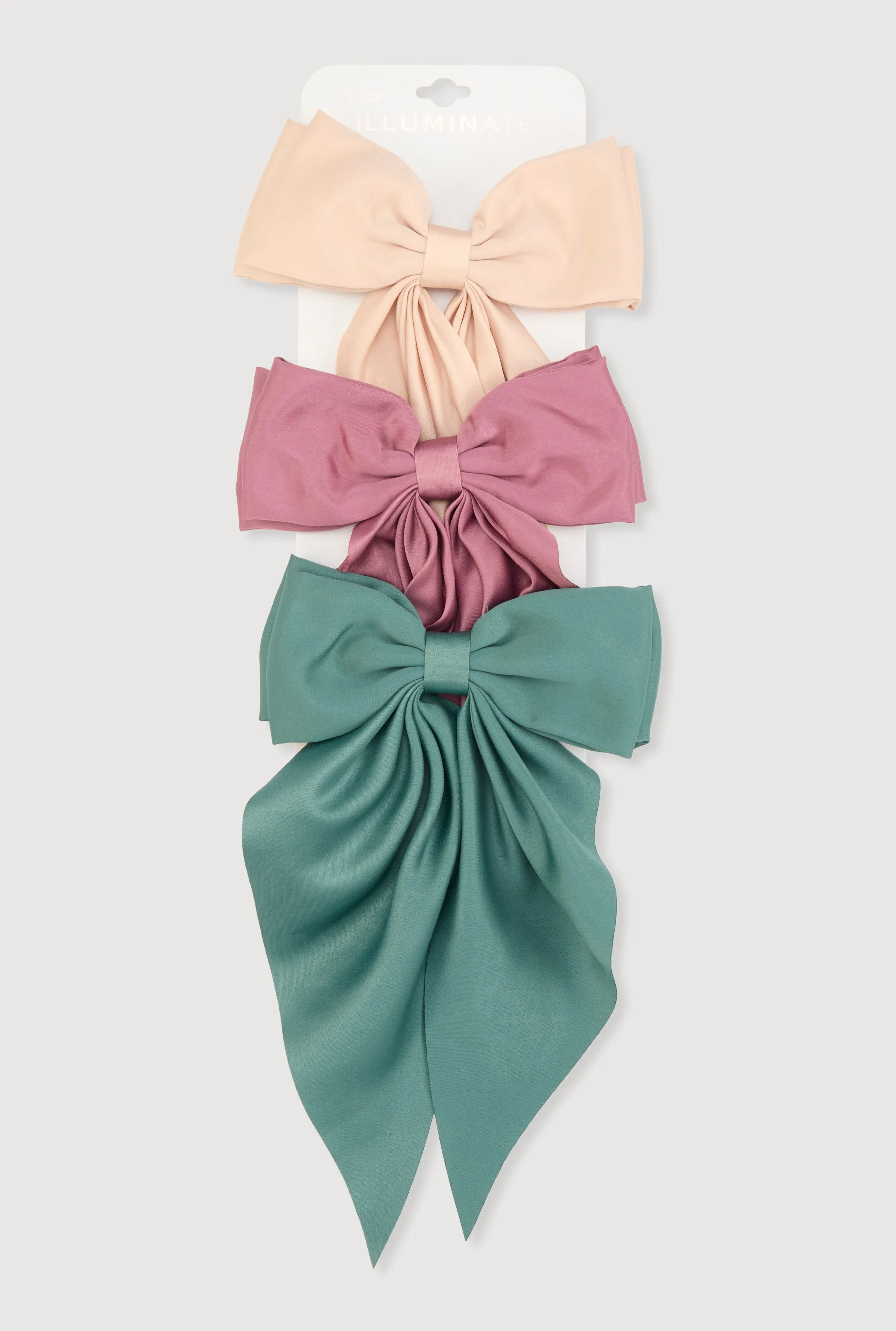 Bow Ribbon Hair Clips 3 Pack sold by Rainbow