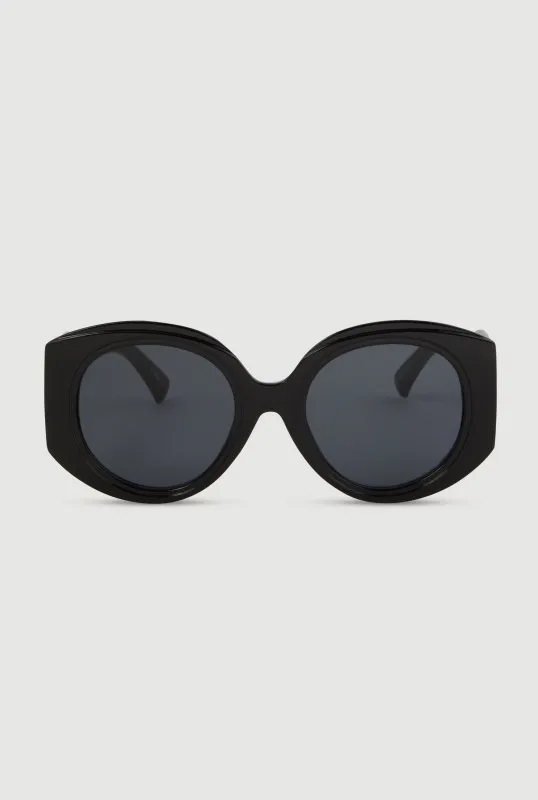 Retro Oversized Round Frame Sunglasses sold by Rainbow