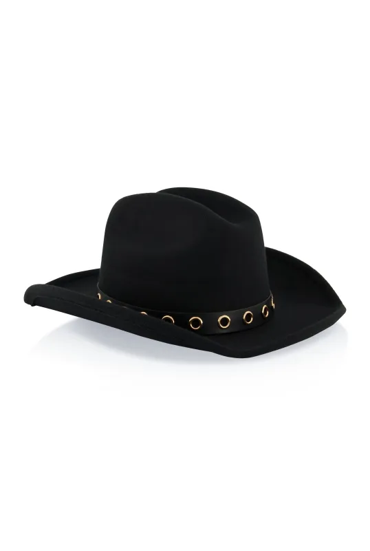 Grommet Detail Cowboy Hat sold by Rainbow