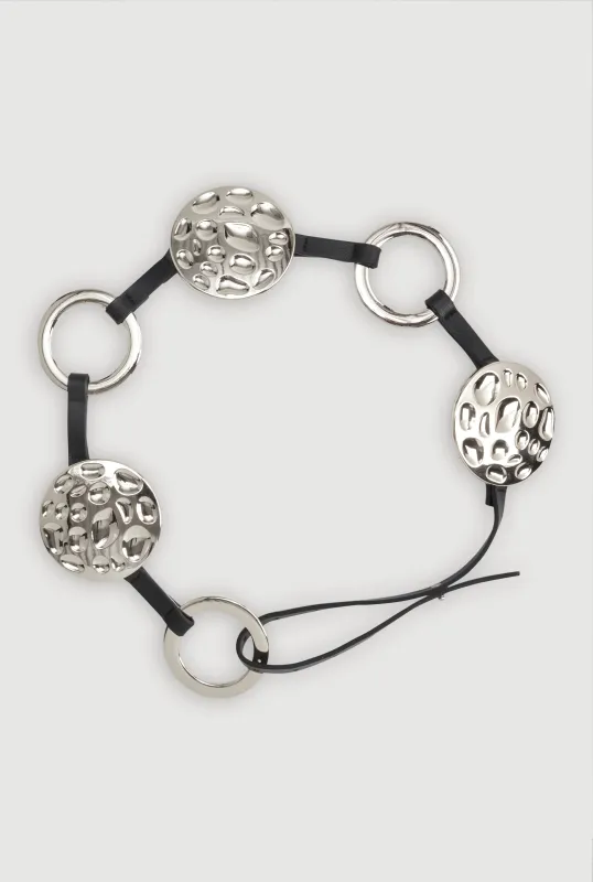 Metallic Textured Circle Waist Belt made by Rainbow