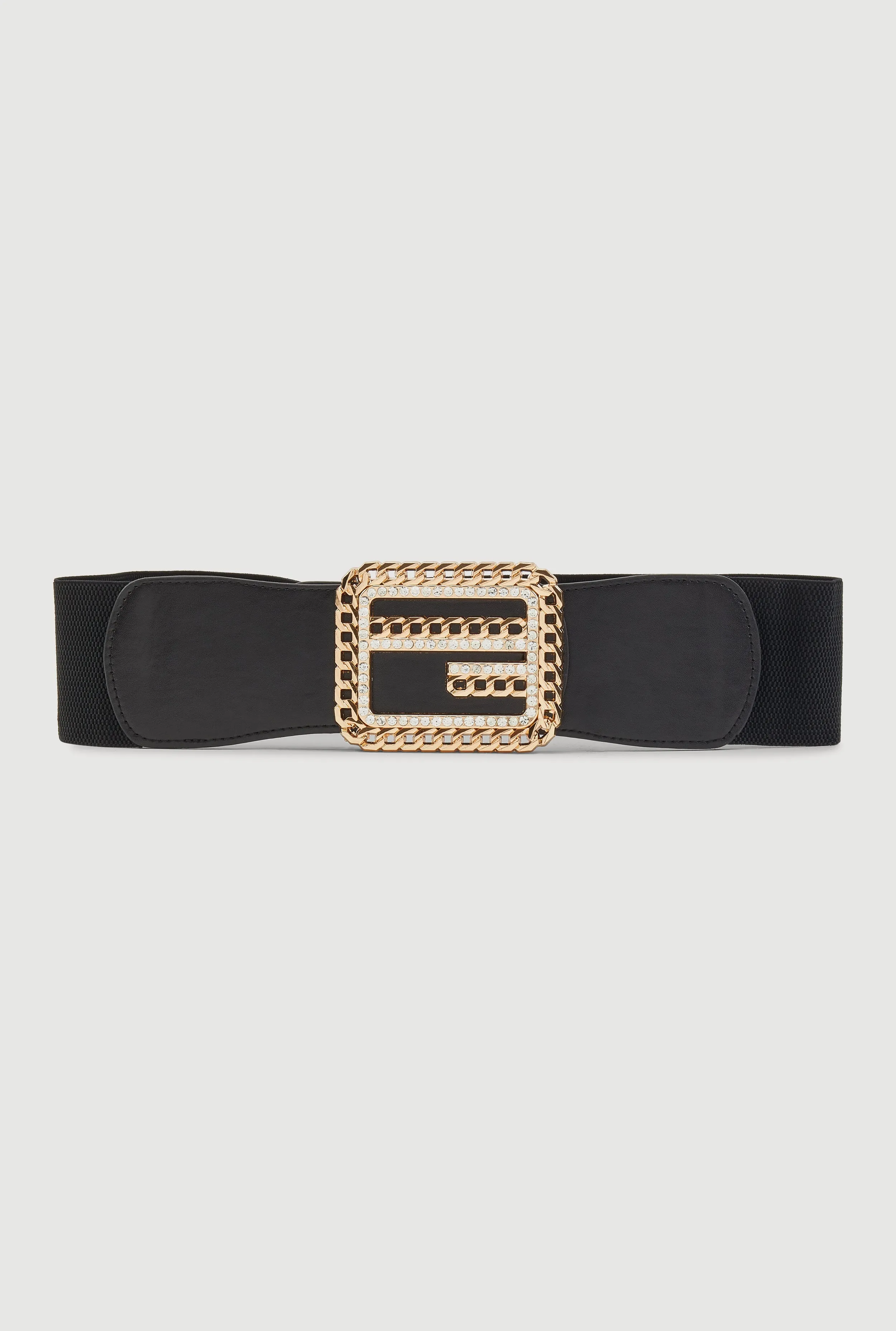 Plus Size Chain Detail Buckle Stretch Belt sold by Rainbow