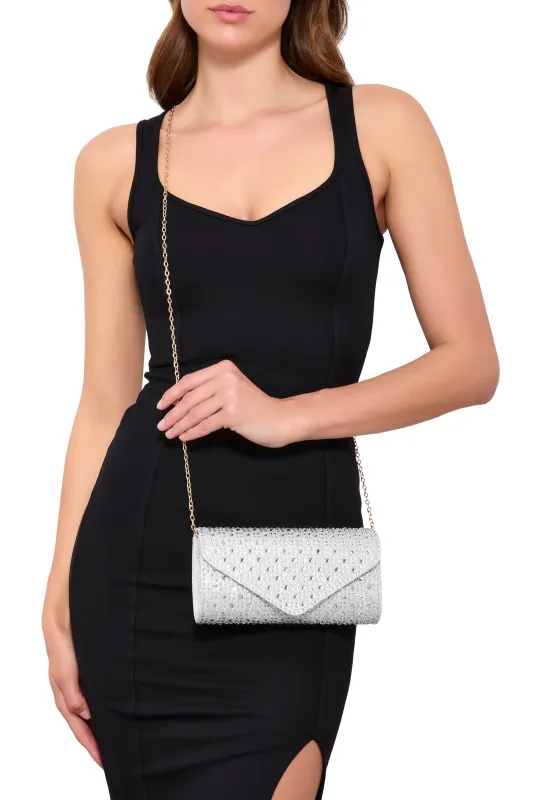 Rhinestone Envelope Convertible Clutch Bag sold by Rainbow