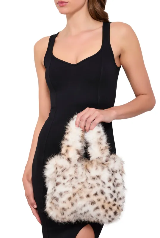 Animal Print Faux Fur Mini Tote Bag sold by Rainbow