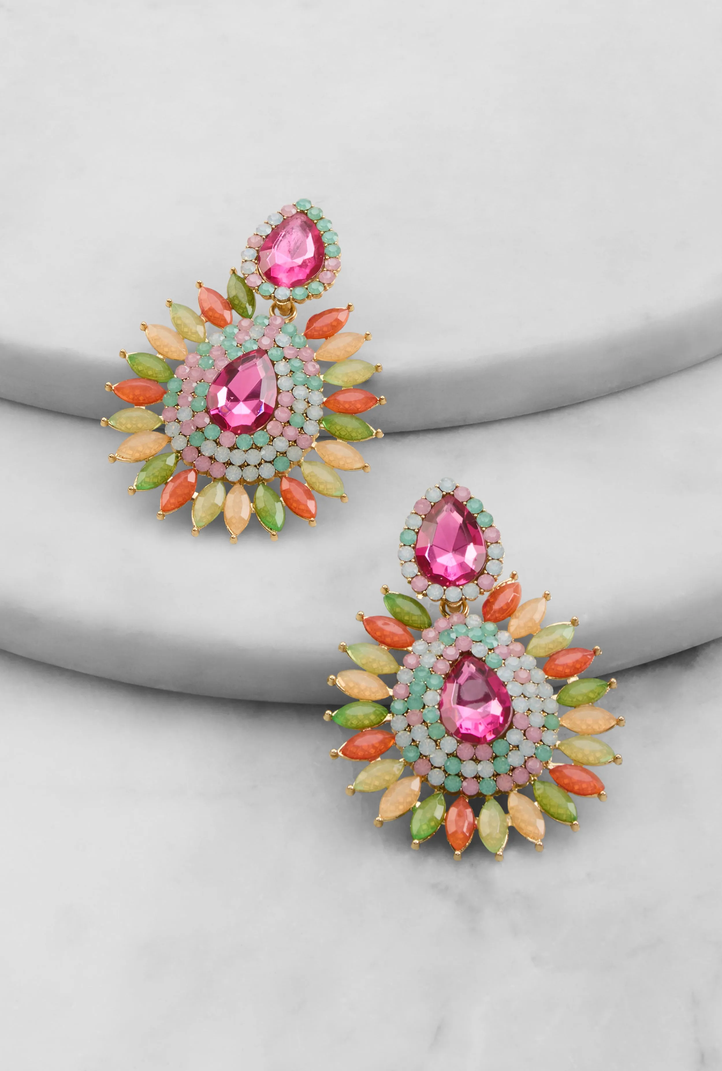 Cubic Zirconia Chandelier Drop Earrings sold by Rainbow product image thumbnail 4