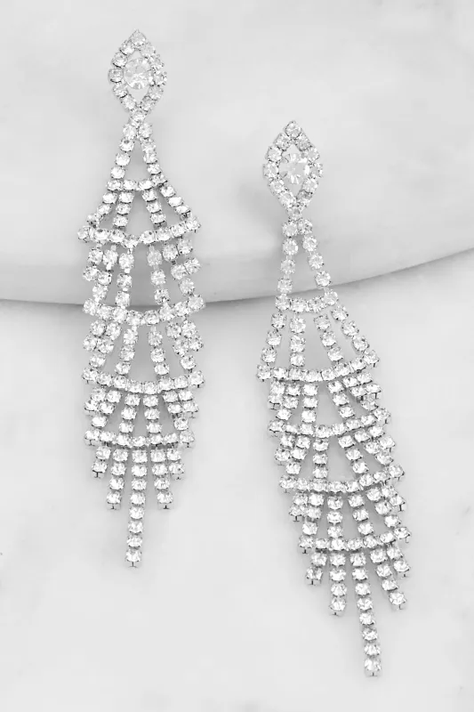 Rhinestone Chandelier Drop Earrings sold by Rainbow