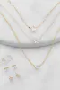 Cubic Zirconia Layered Necklace with Stud Earrings Set sold by Rainbow