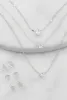 Cubic Zirconia Layered Necklace with Stud Earrings Set sold by Rainbow