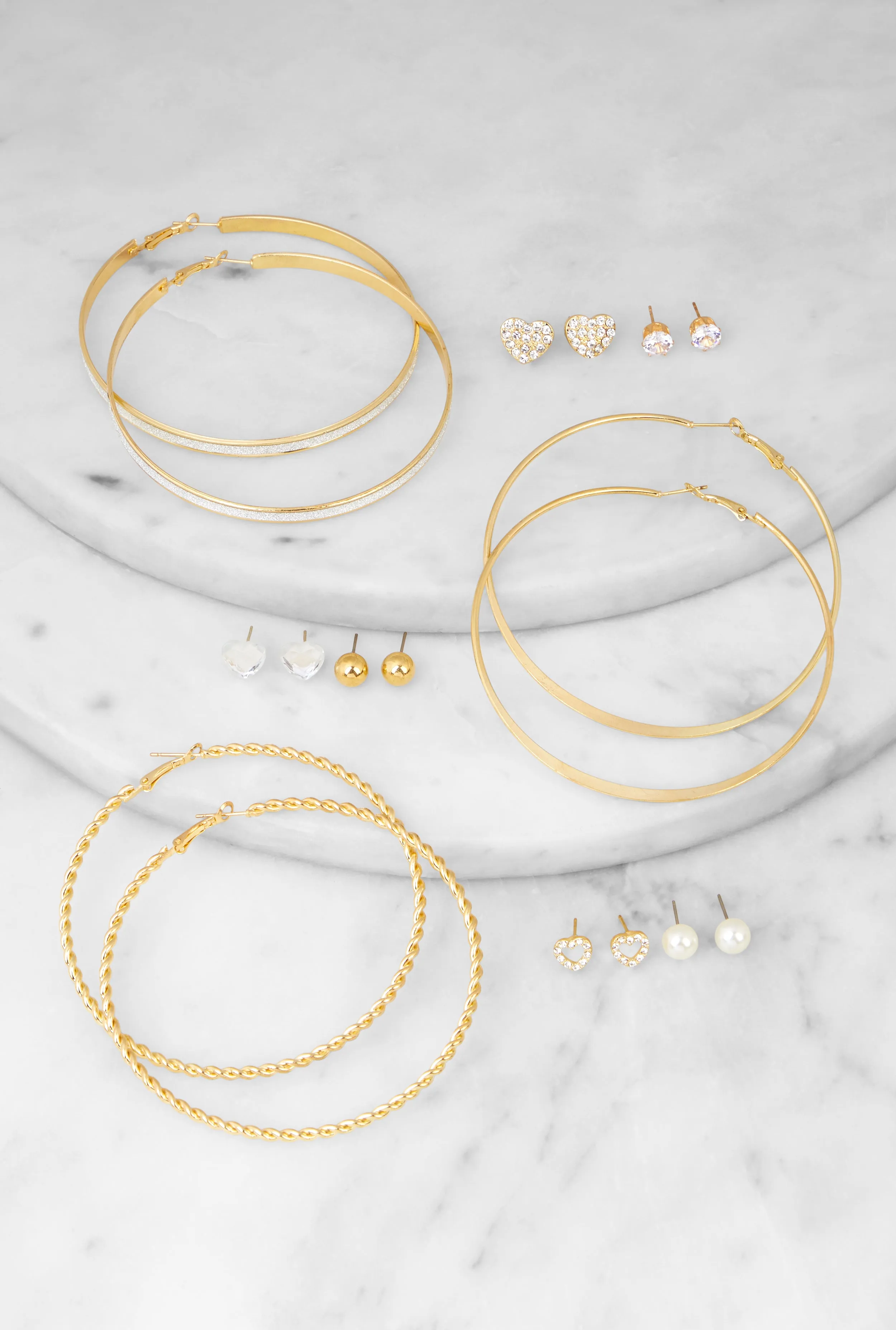 Assorted Stud and Hoop Earrings Set of 9 sold by Rainbow product image thumbnail 2