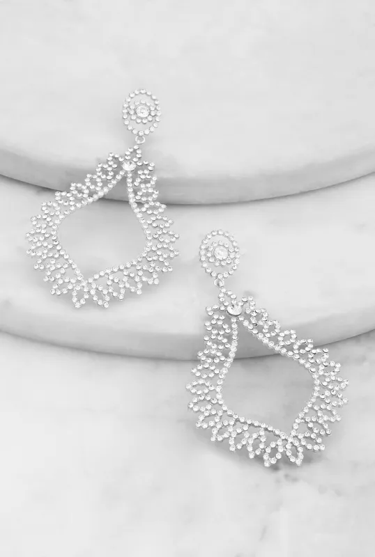 Pave Teardrop Dangle Earrings sold by Rainbow