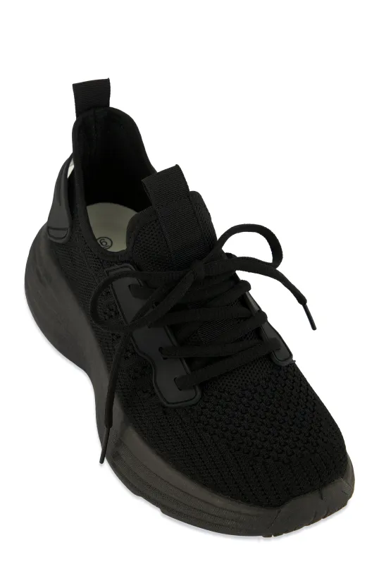 Textured Knit Platform Athletic Sneakers sold by Rainbow