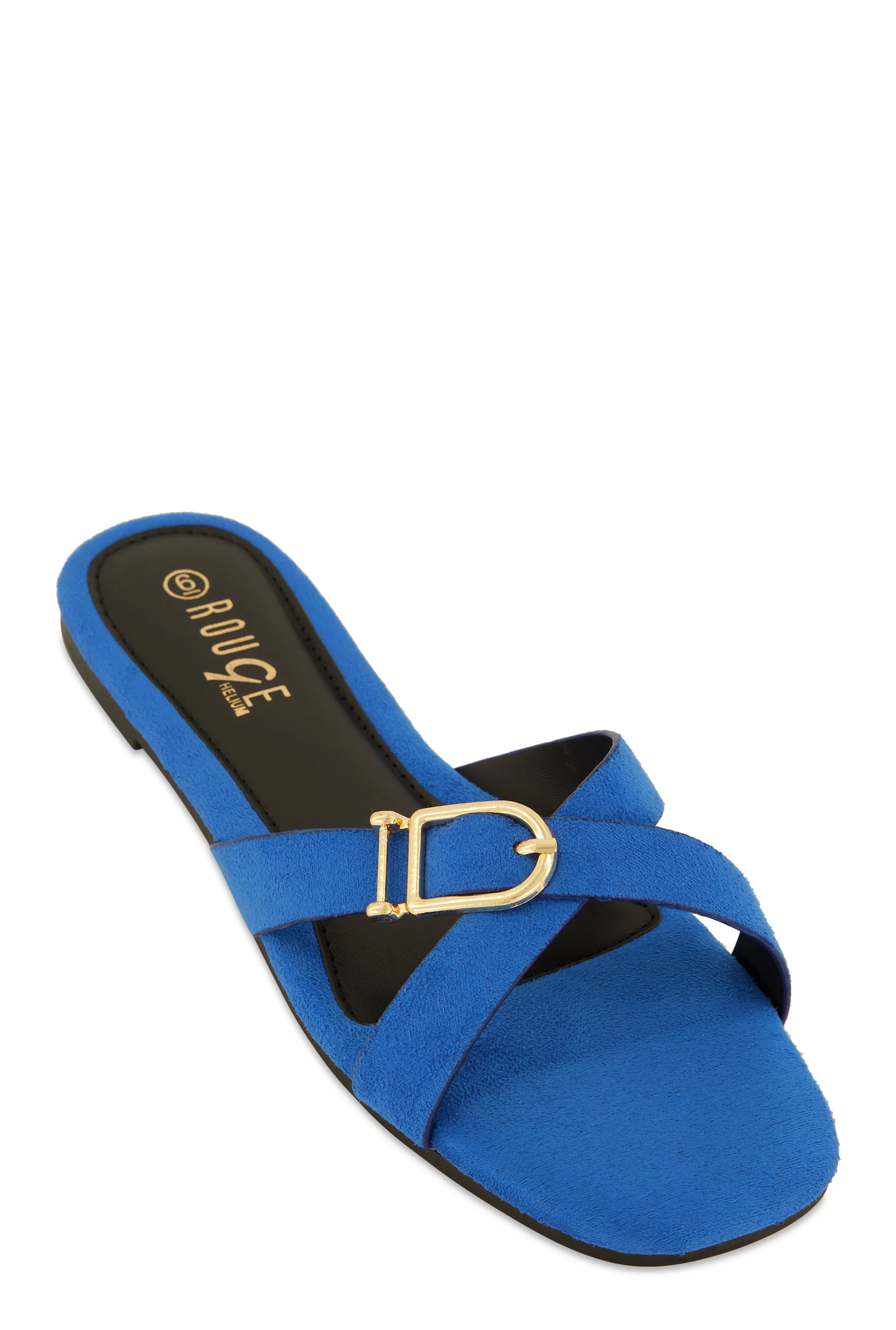 Criss Cross Buckle Slide Sandals sold by Rainbow