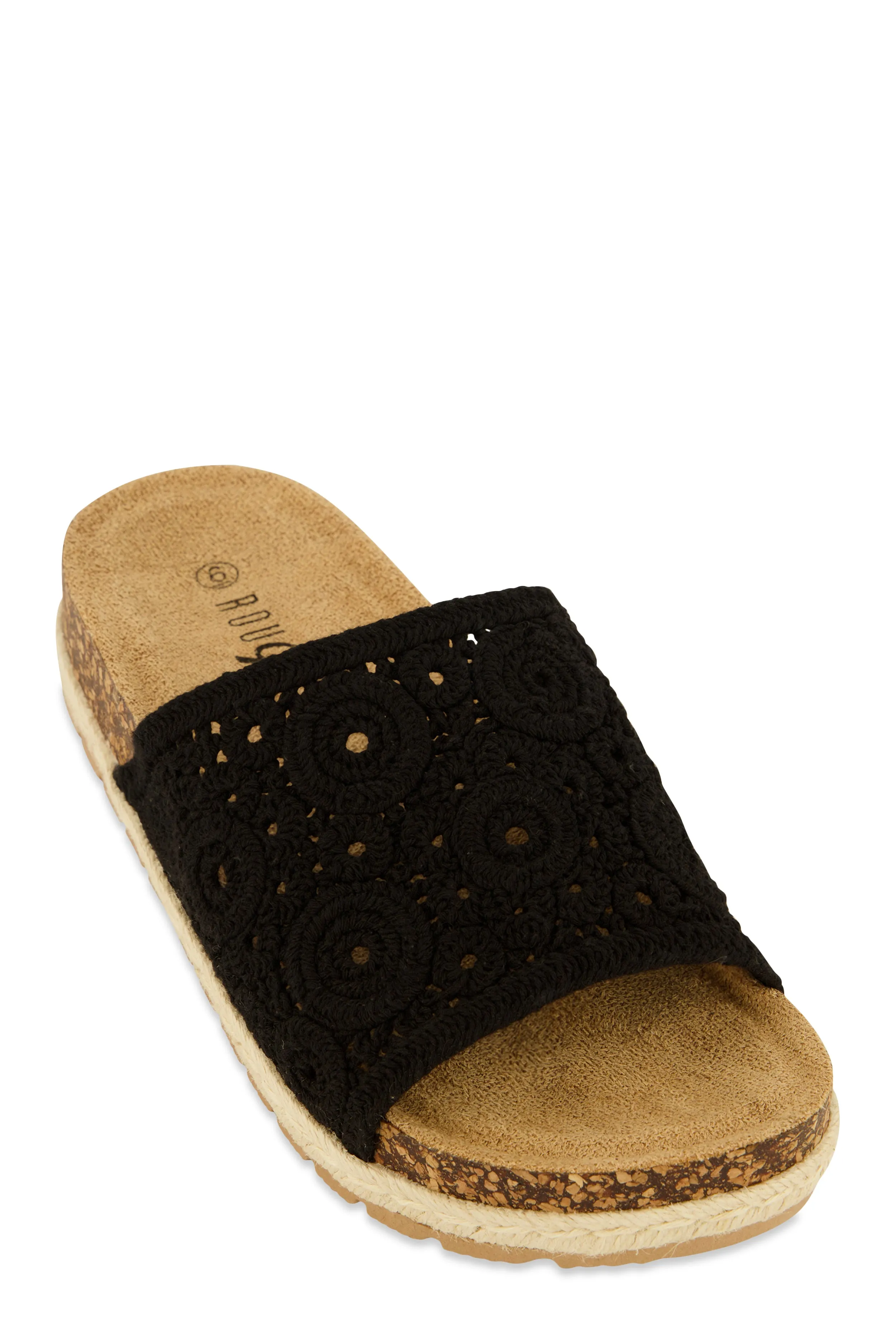 Crochet Band Low Platform Slide Sandals sold by Rainbow