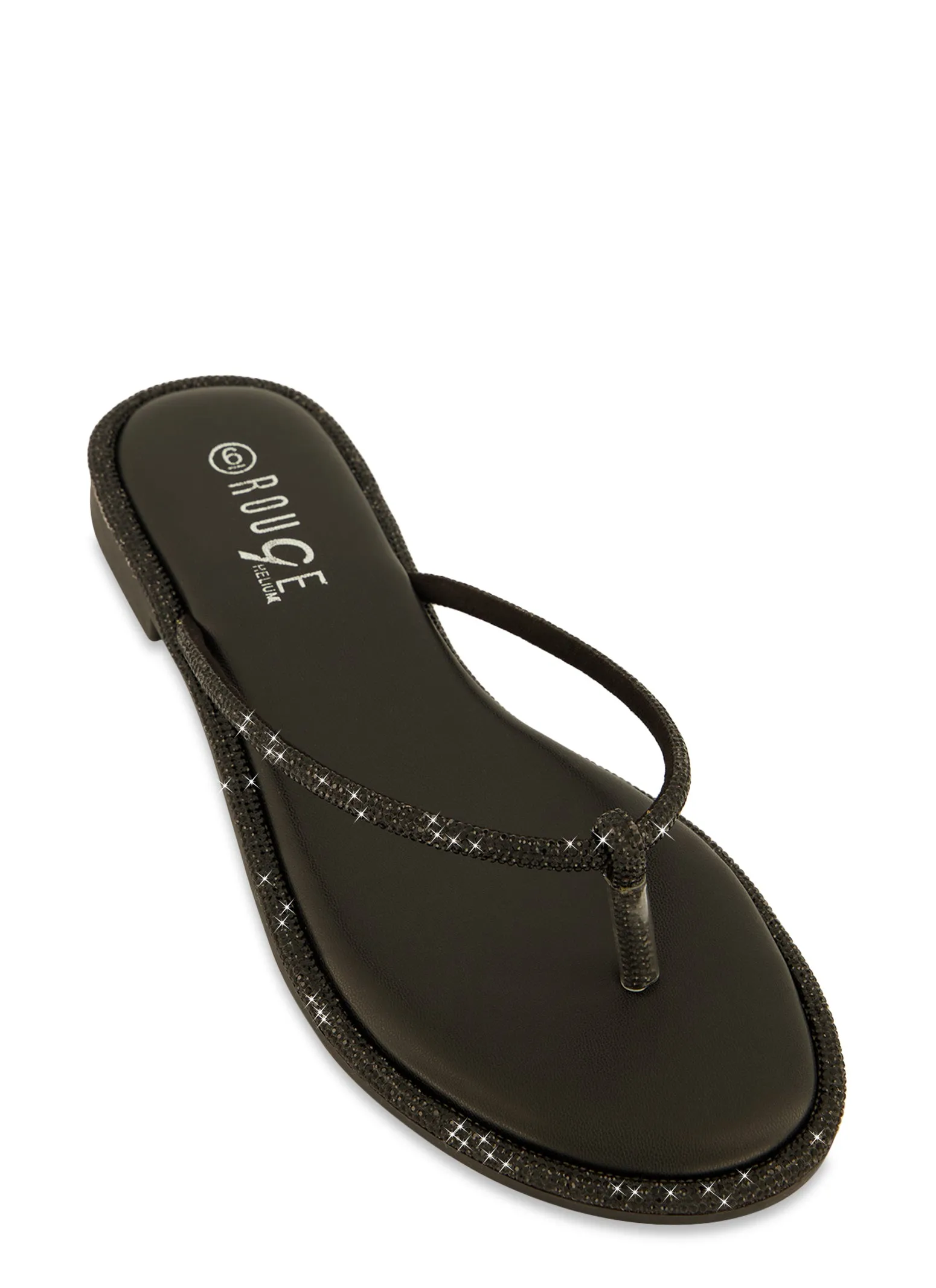 Rhinestone Trim Thong Sandals sold by Rainbow