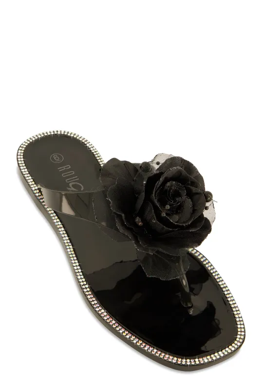 Rose Jelly Thong Slide Sandals sold by Rainbow