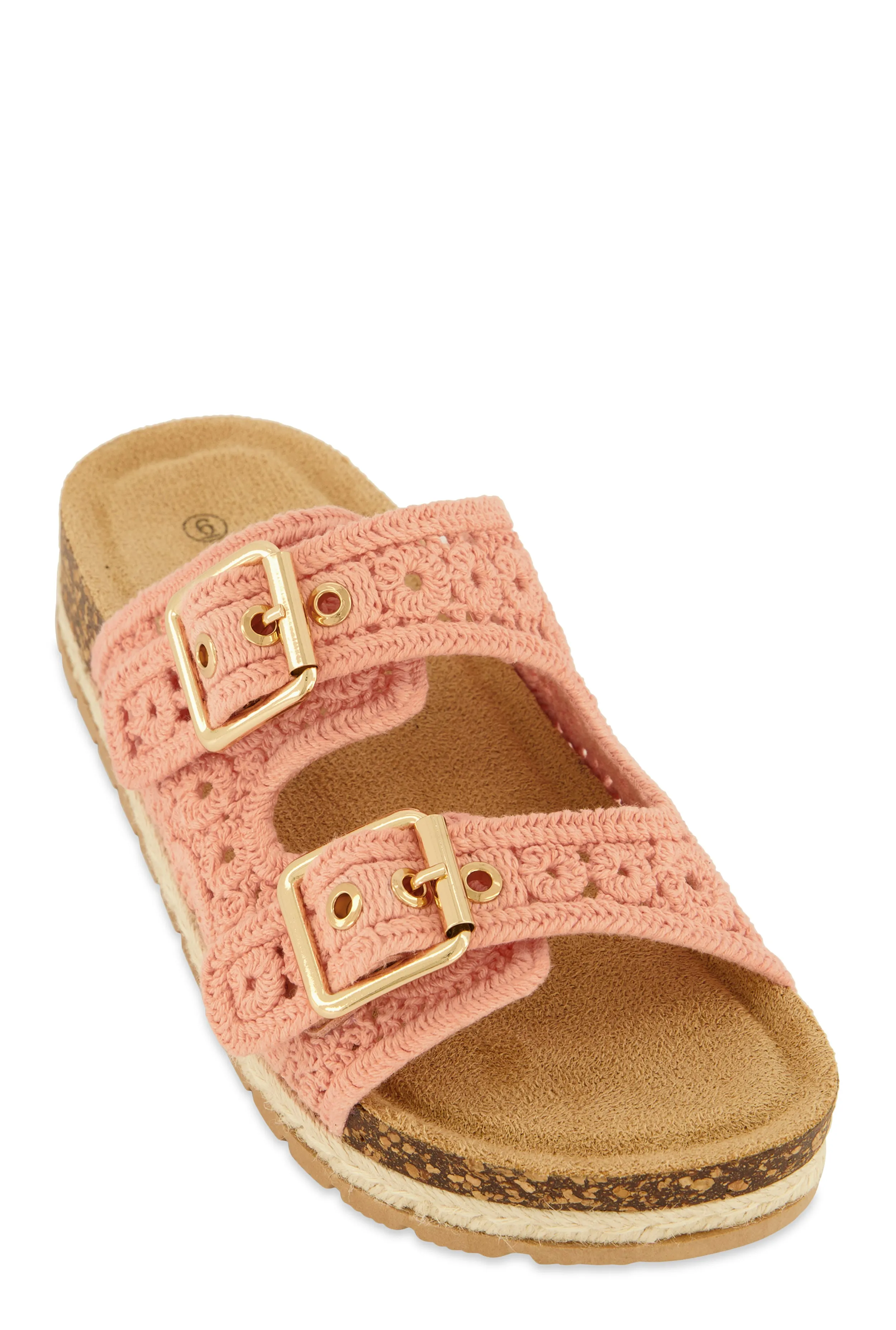 Crochet Double Buckle Espadrille Footbed Sandals sold by Rainbow product image thumbnail 3
