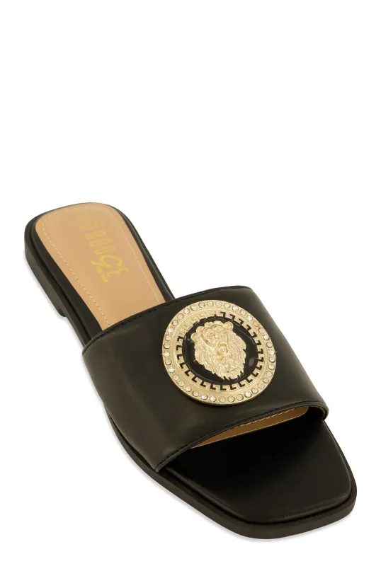Lion Pendant Slide Sandals sold by Rainbow