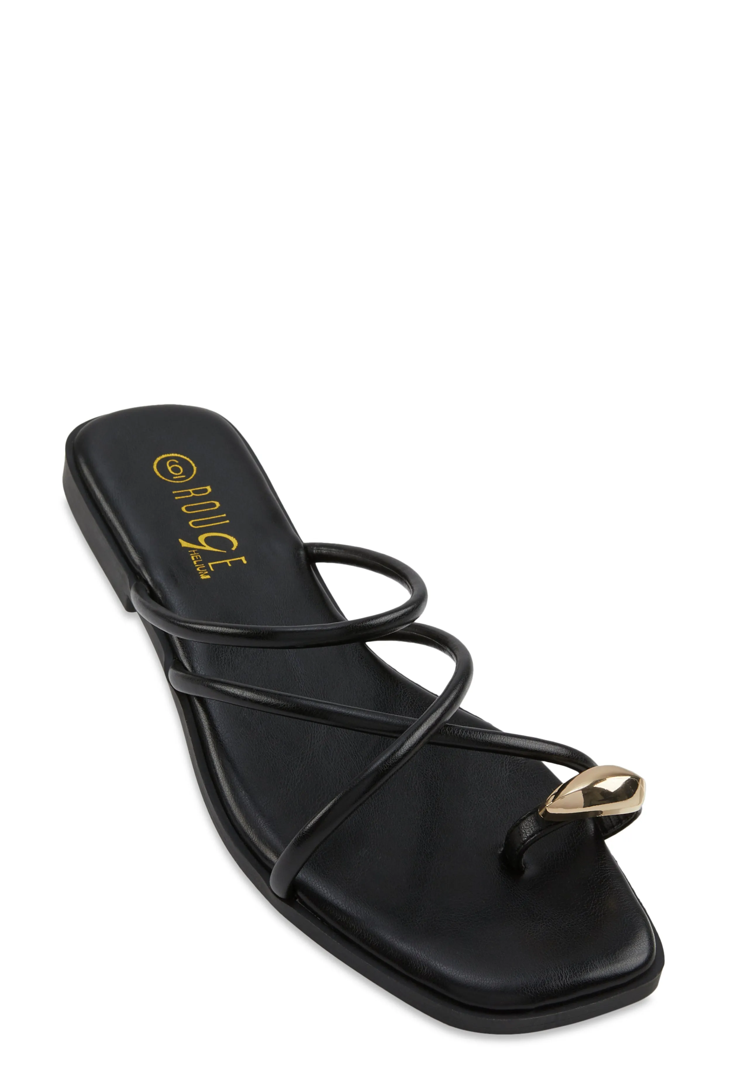 Metallic Toe Loop Strappy Slide Sandals sold by Rainbow