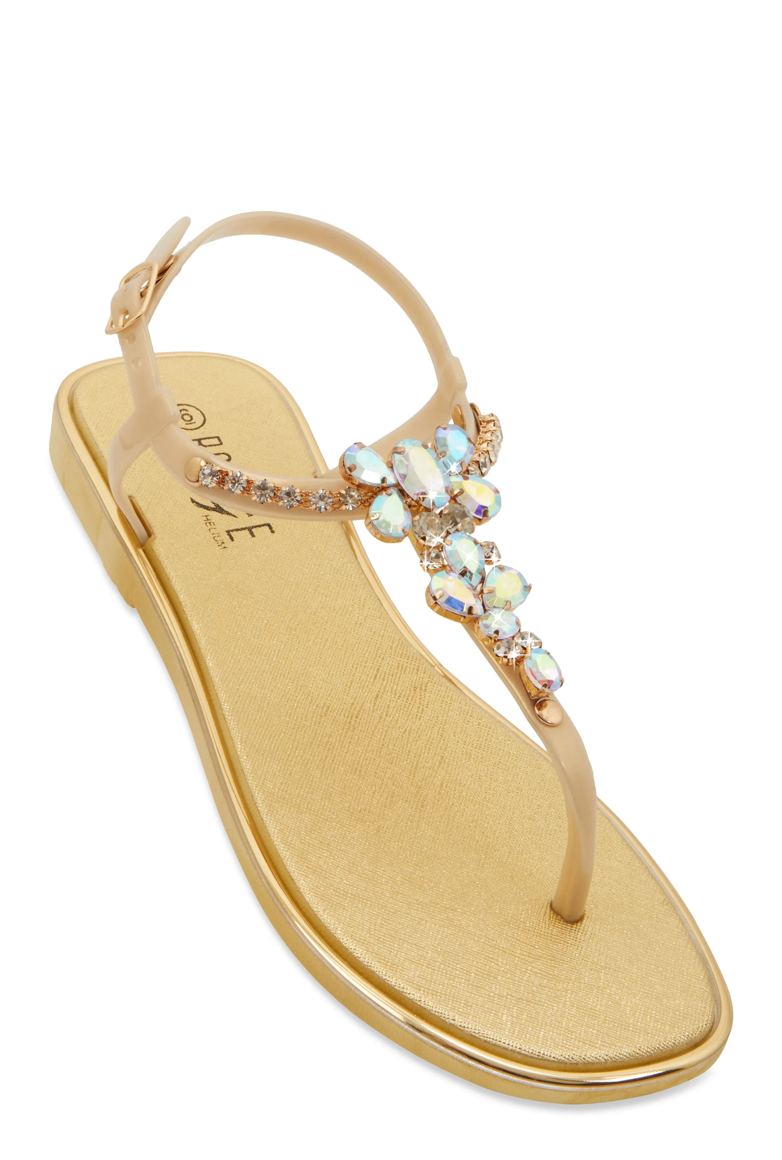 Ankle Strap Gemstone Thong Sandals sold by Rainbow product image thumbnail 4