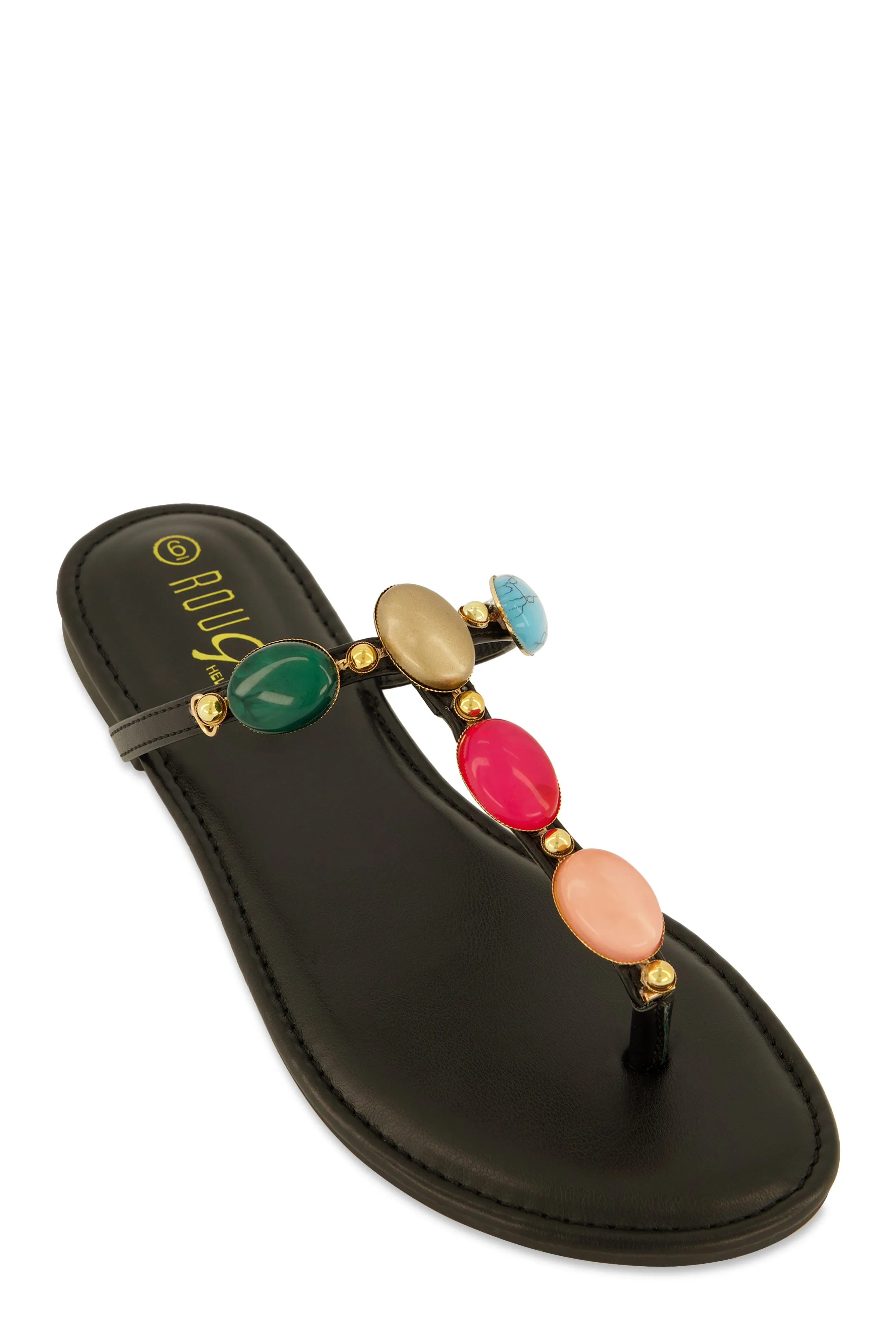 Boho Gemstone Thong Slide Sandals sold by Rainbow