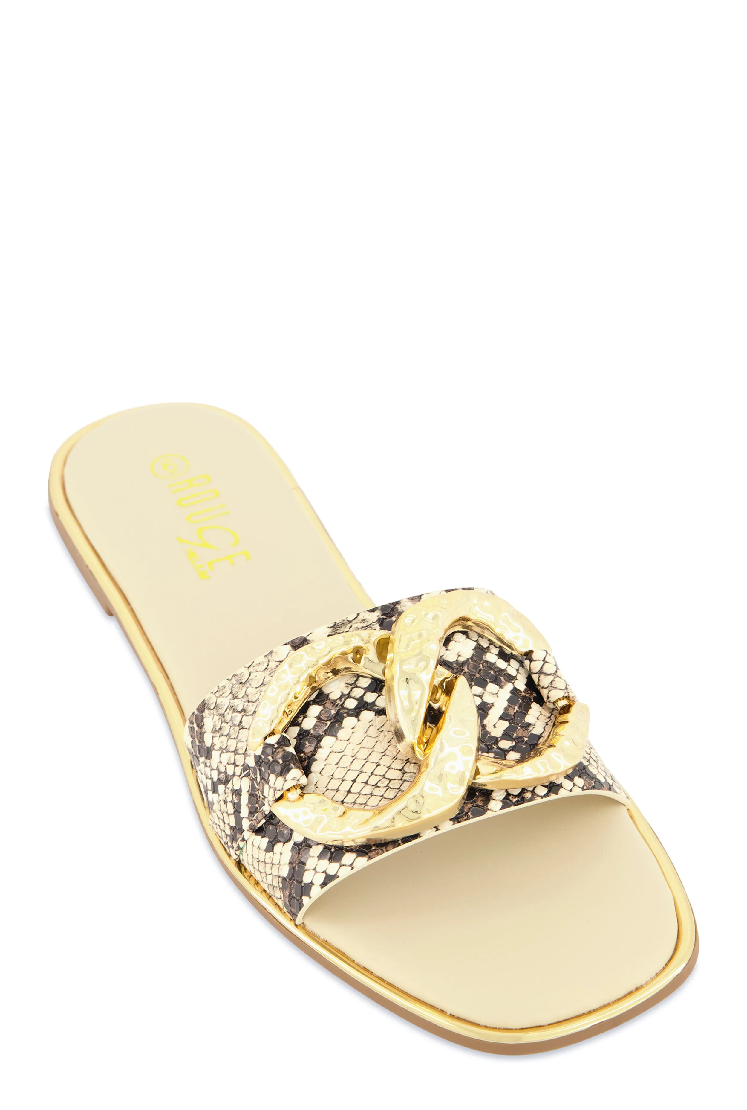 Oversized Chain Detail Band Slide Sandals sold by Rainbow product image thumbnail 3