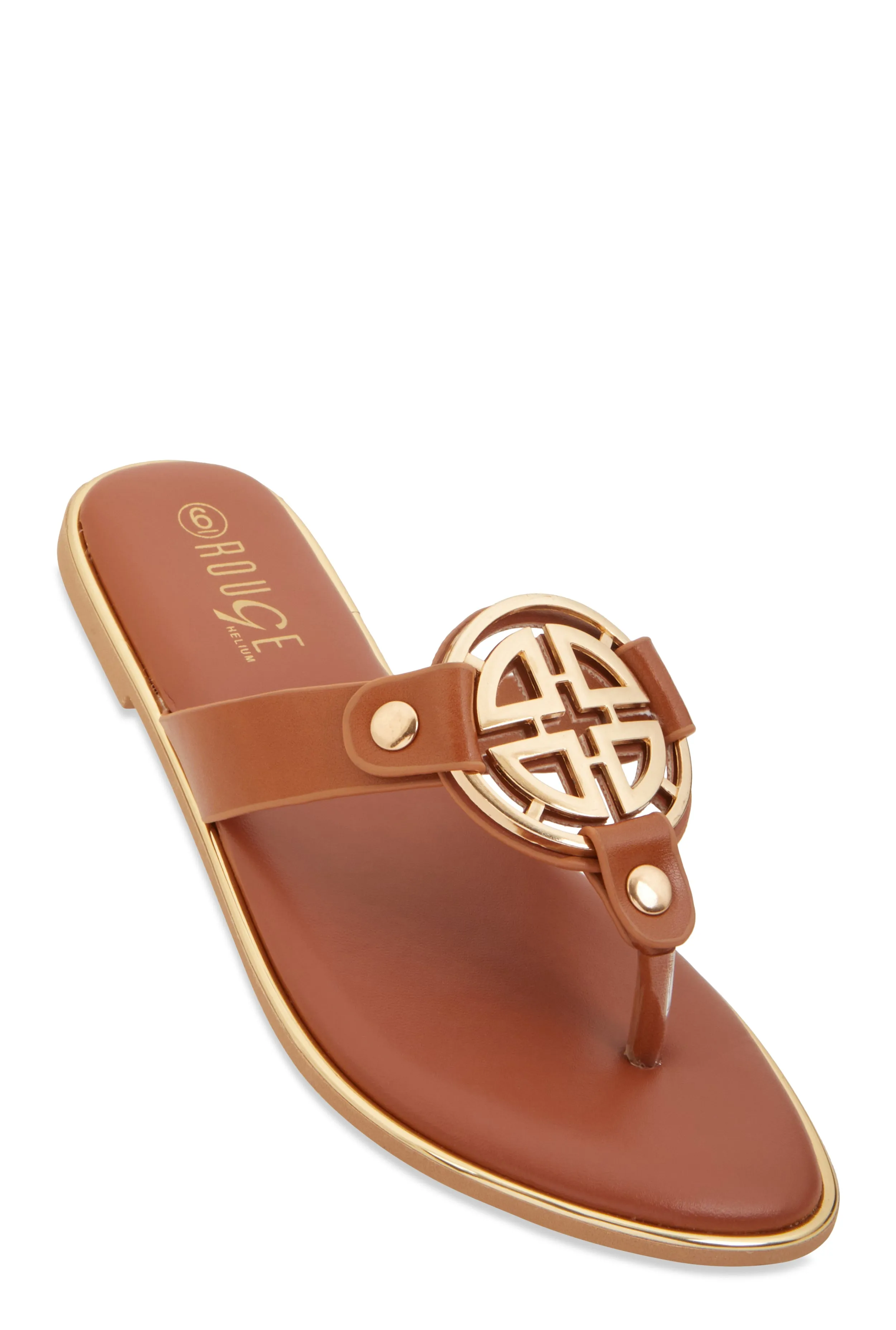 Metallic Geometric Pendant Thong Slide Sandals sold by Rainbow product image thumbnail 5