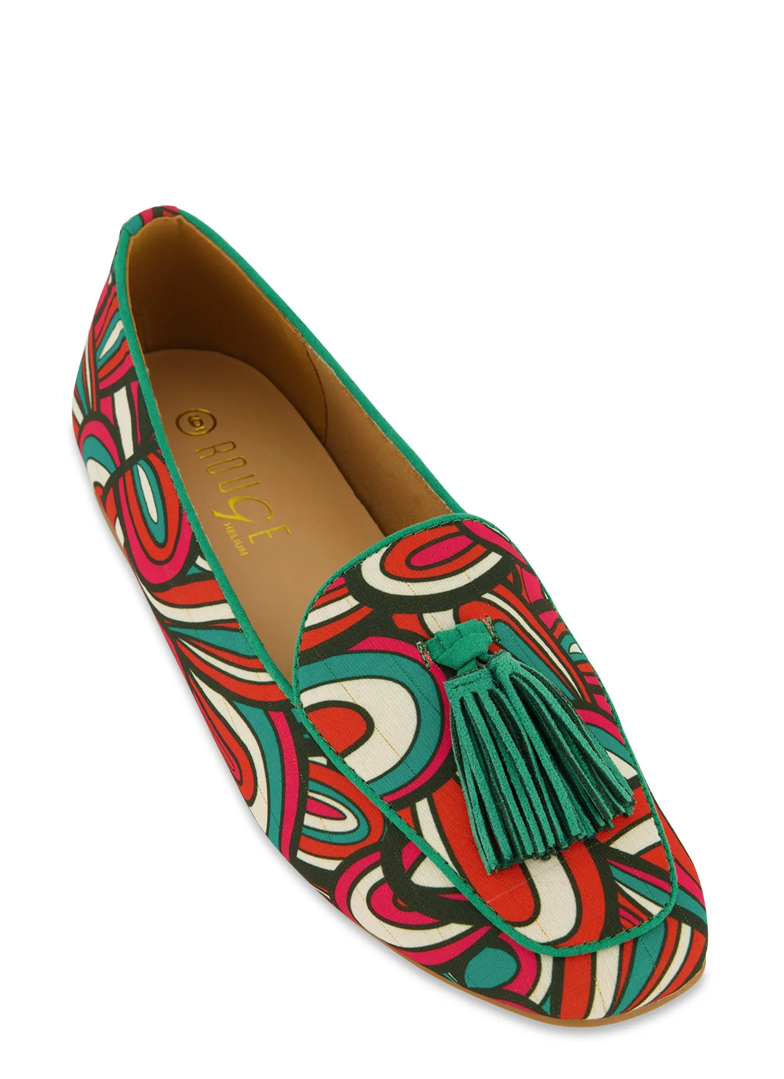 Patterned Tassel Loafers sold by Rainbow
