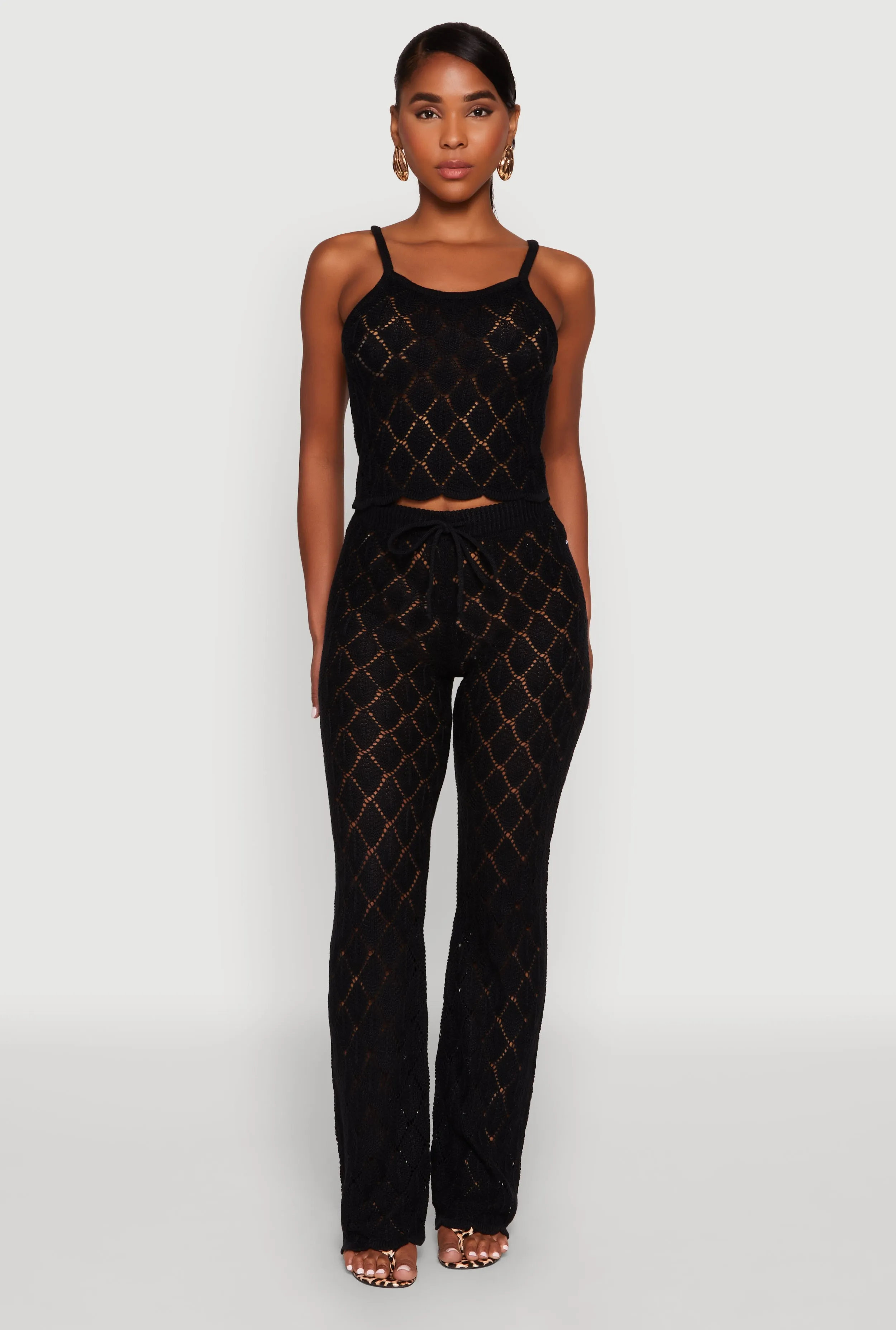 Crochet Diamond Knit Pants sold by Rainbow