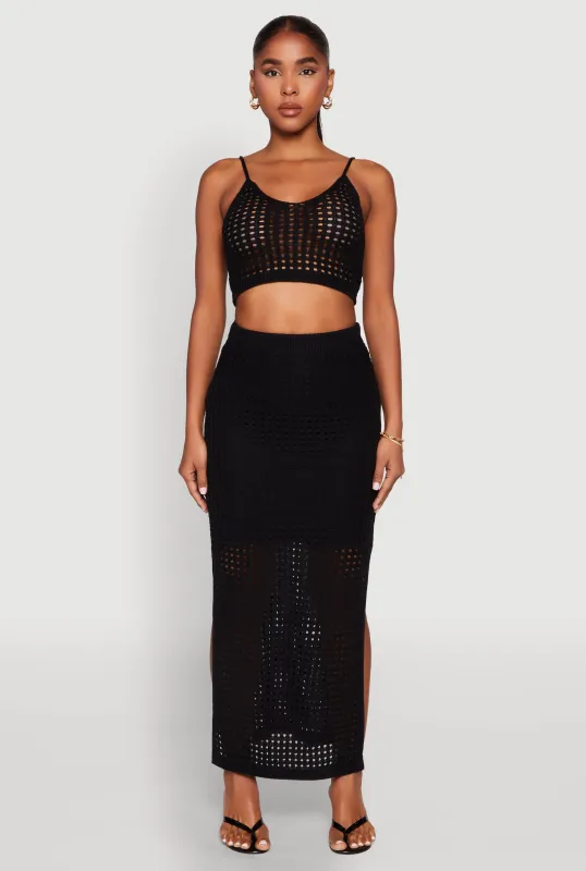 Lined Crochet Maxi Skirt sold by Rainbow