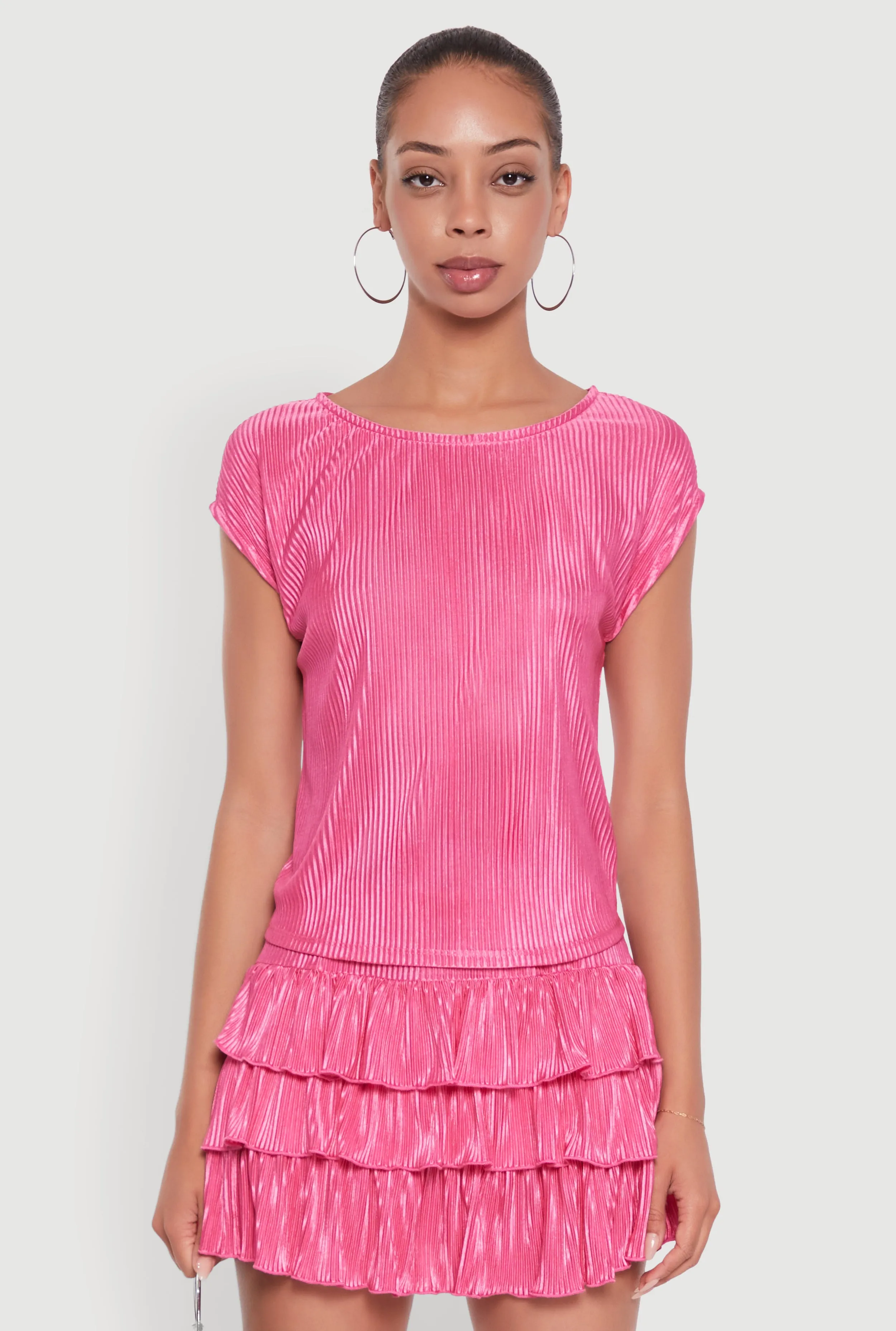 Plisse High Neck Cap Sleeve Top sold by Rainbow product image thumbnail 2