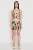 Color Block Sequin Mini Skirt sold by Rainbow