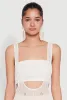 Knitted Sheer Strapless Cropped Bandeau Top sold by Rainbow