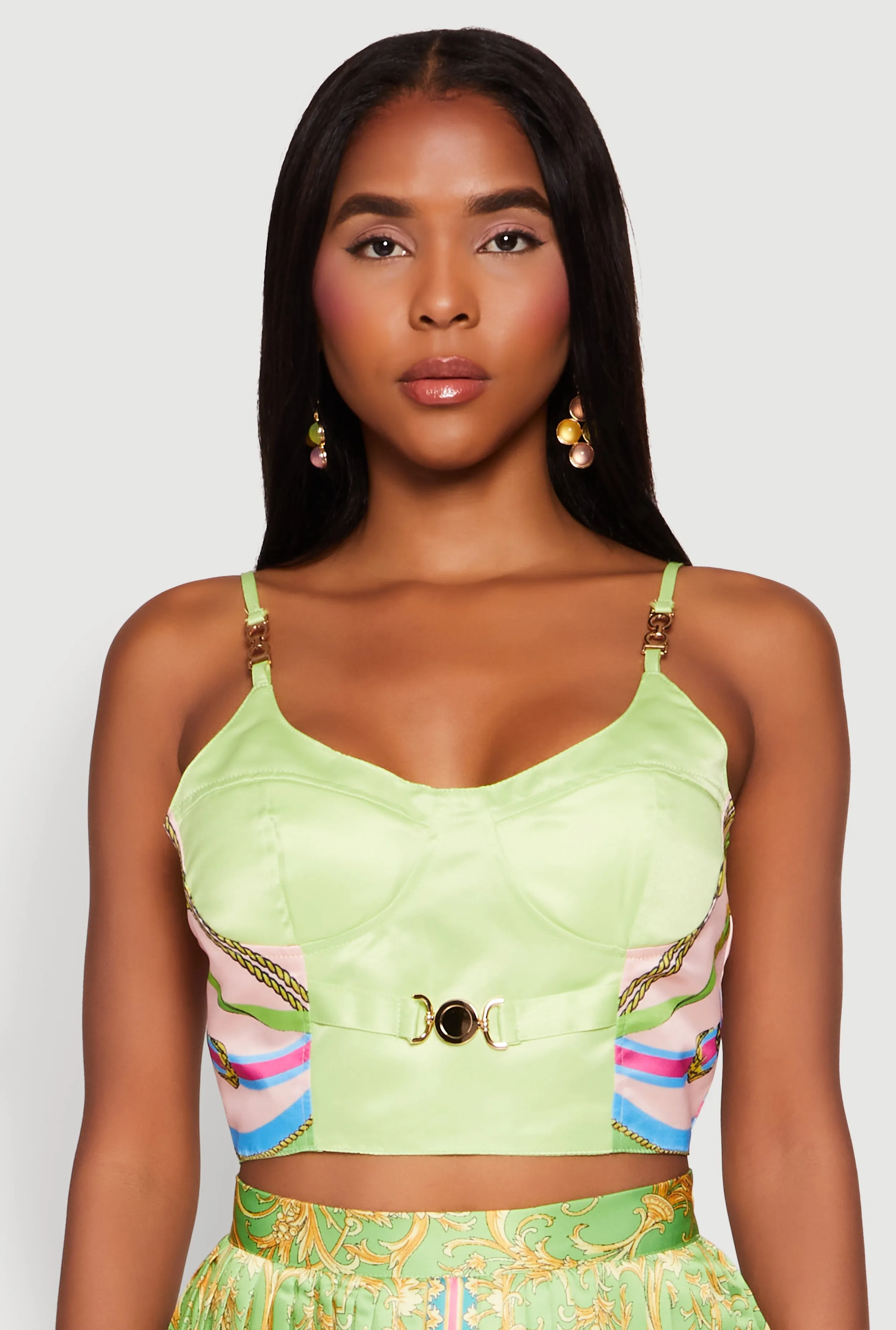Metallic Detail Patterned Bustier Top sold by Rainbow product image thumbnail 2