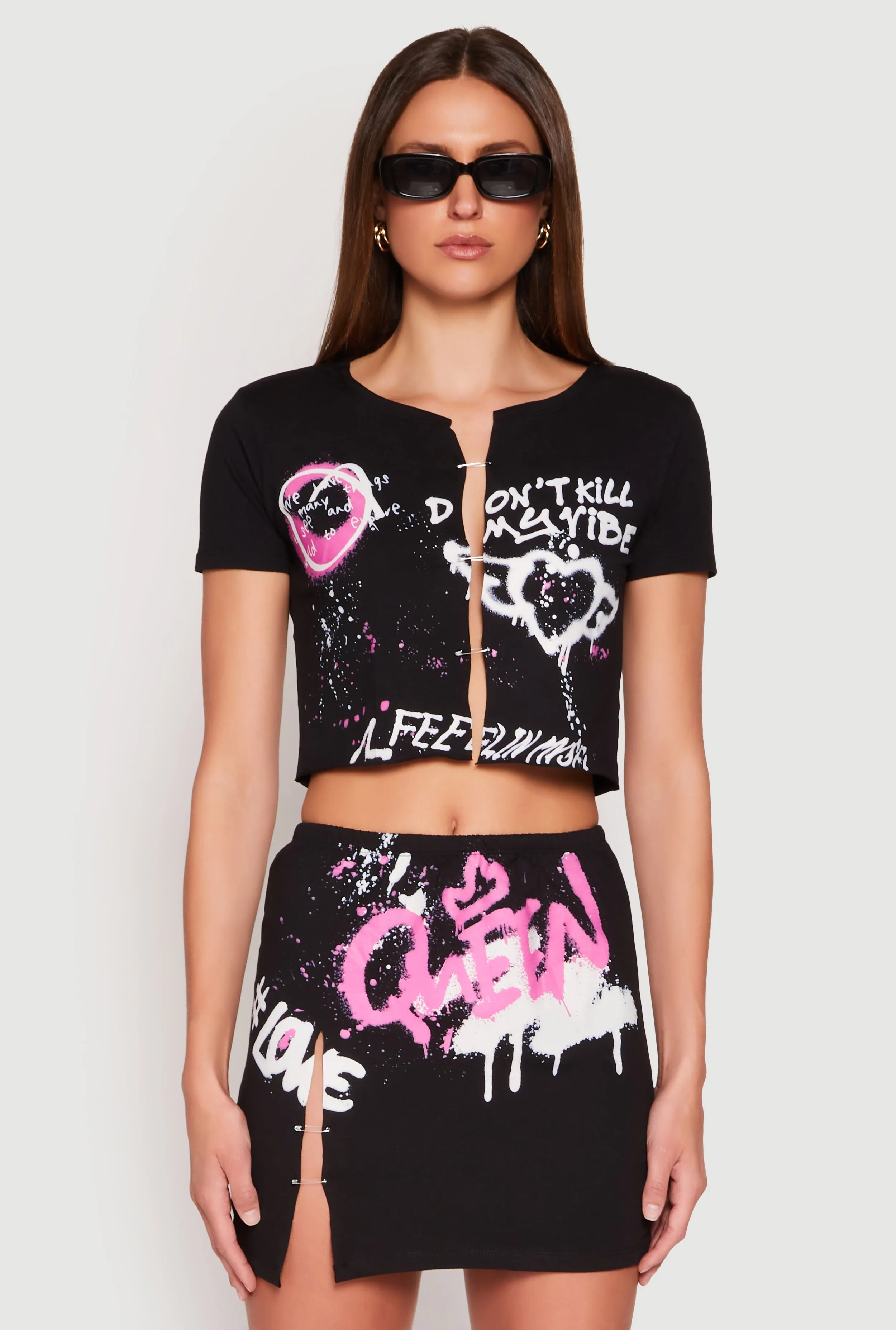 Dont Kill My Vibe Safety Pin Graphic Tee sold by Rainbow