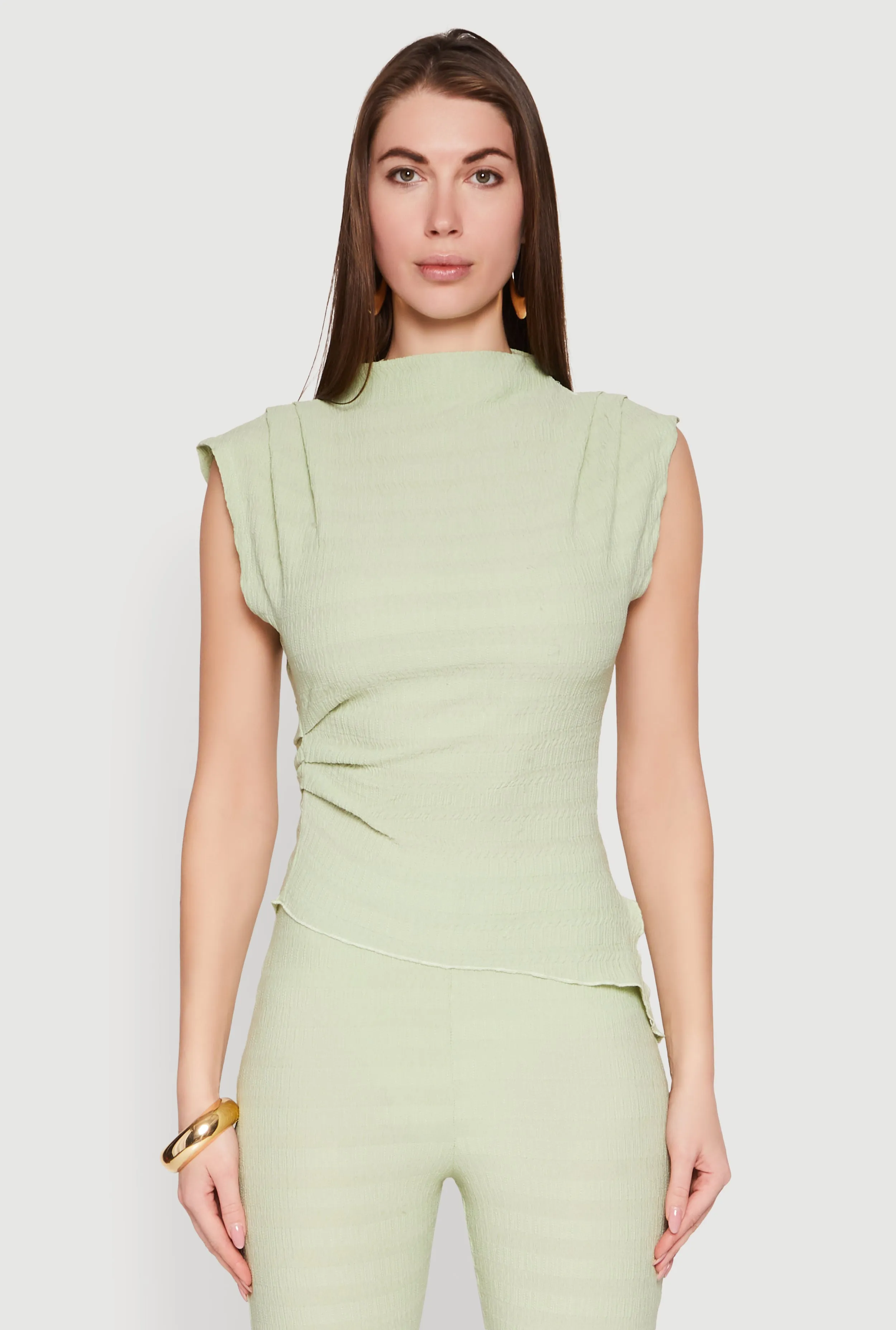 Asymmetrical Hem Cap Sleeve Top sold by Rainbow product image thumbnail 2