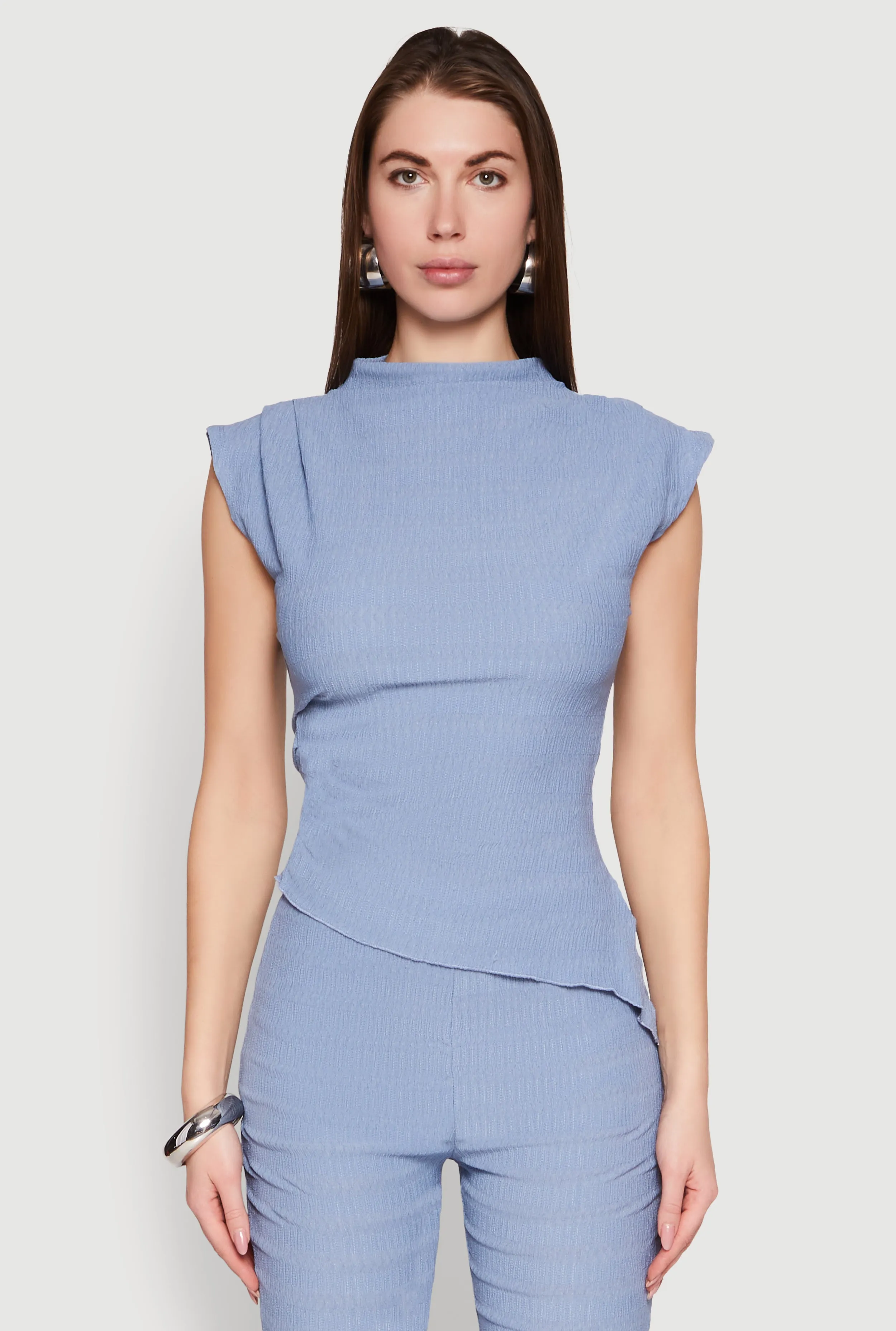 Asymmetrical Hem Cap Sleeve Top sold by Rainbow product image thumbnail 3