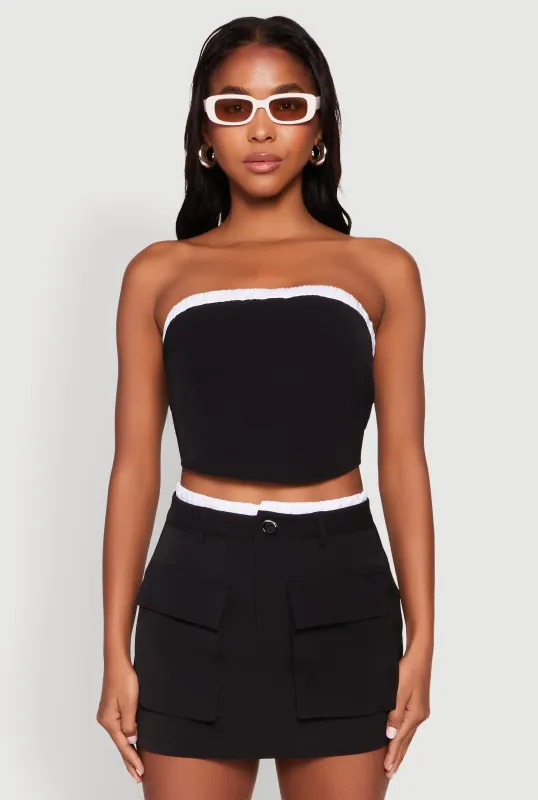 Contrast Trim Tube Top sold by Rainbow