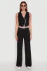 Linen Contrast Trim Pants sold by Rainbow