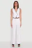 Linen Contrast Trim Pants sold by Rainbow