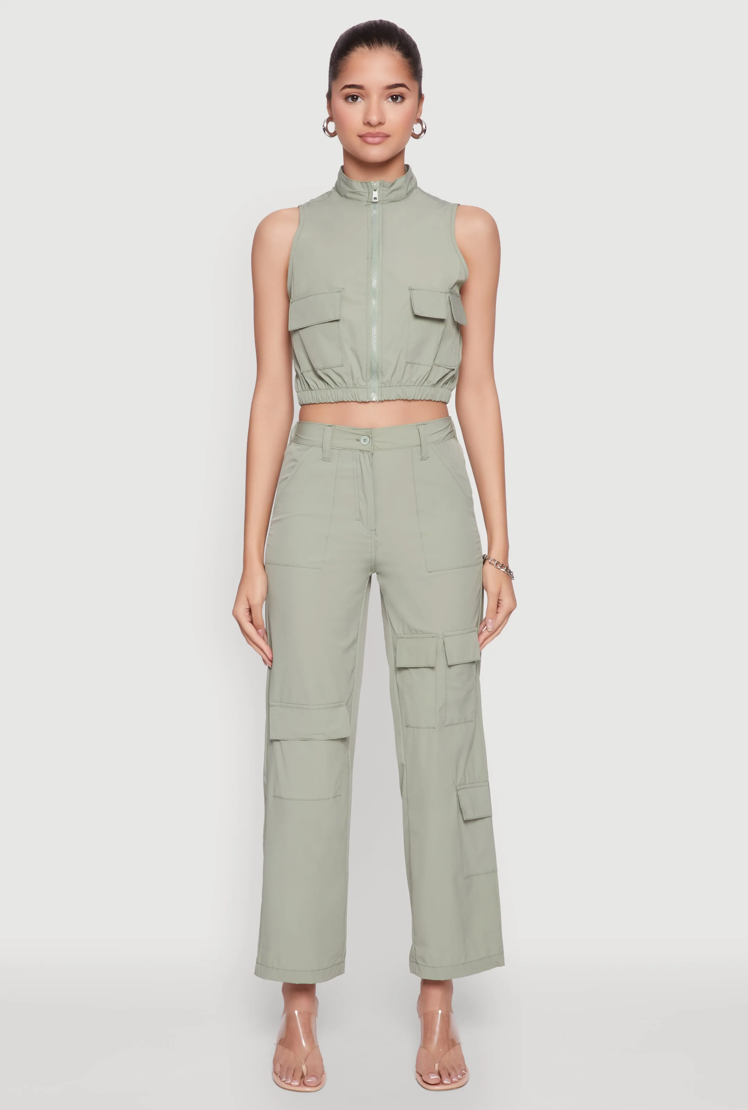 High Waisted Nylon Cargo Pants sold by Rainbow product image thumbnail 5