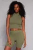 Rib Knit Mock Neck Tank Top and Biker Shorts sold by Rainbow