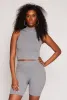 Rib Knit Mock Neck Tank Top and Biker Shorts sold by Rainbow