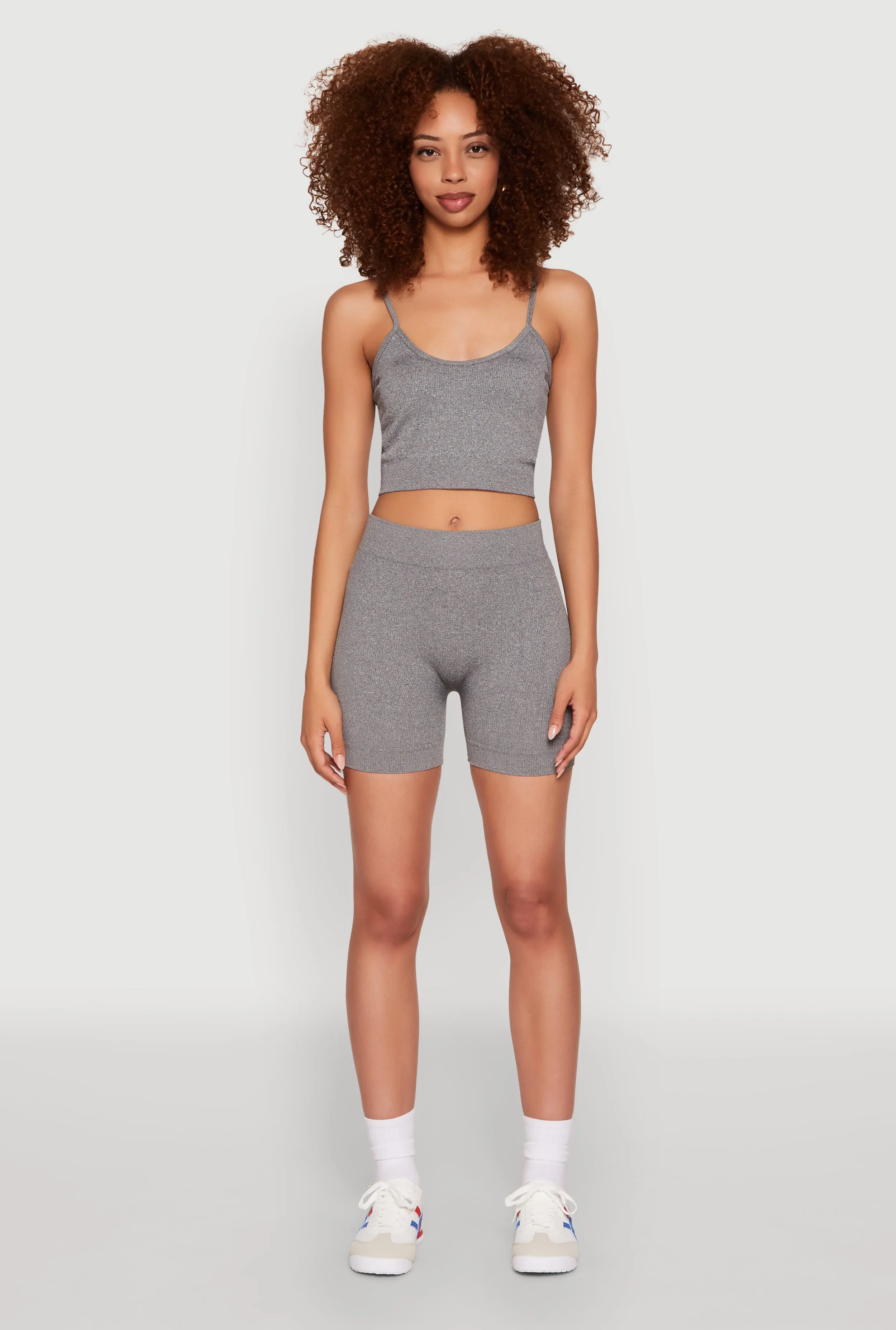 Seamless Cropped Cami and Biker Shorts Set sold by Rainbow product image thumbnail 3