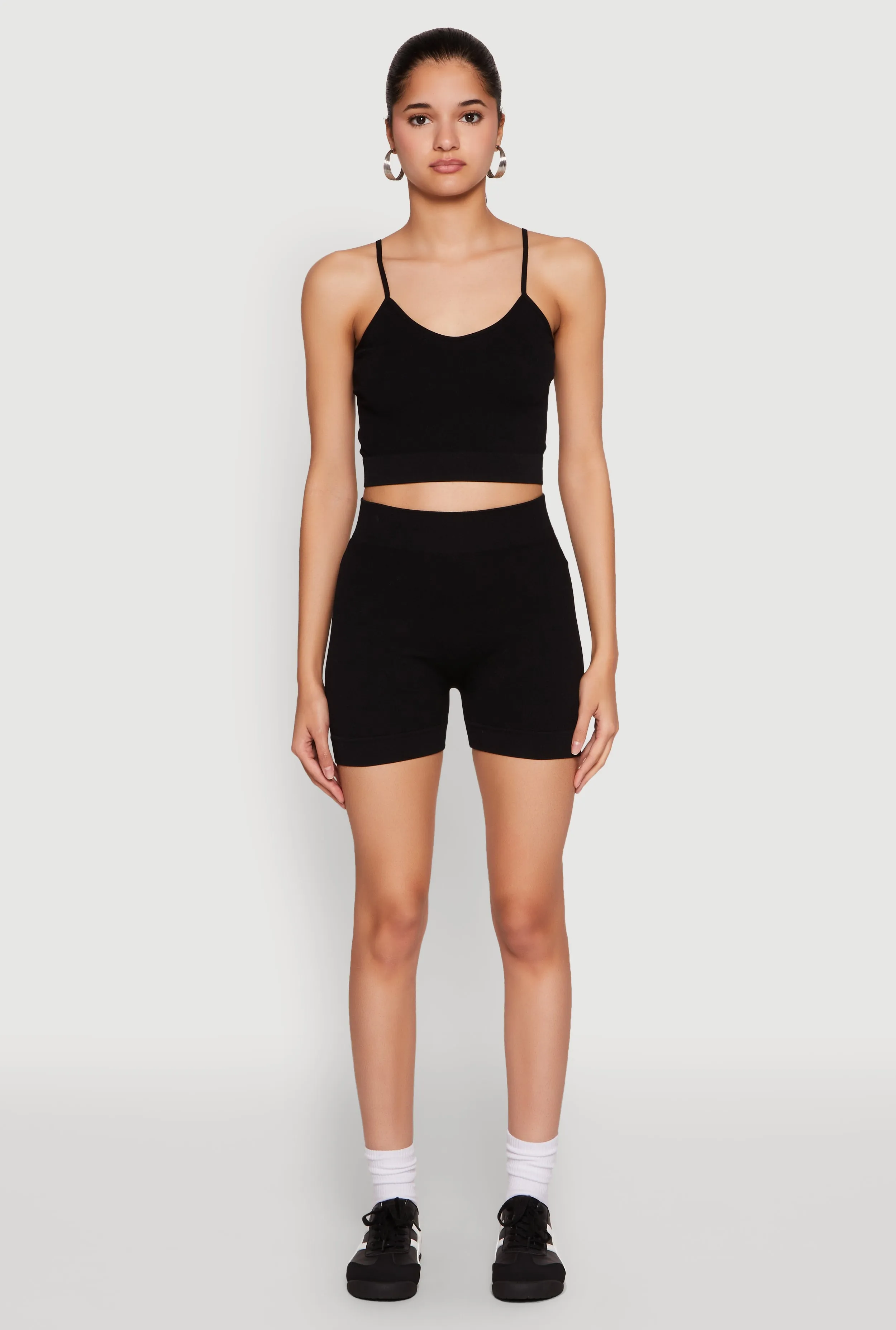 Seamless Cropped Cami and Biker Shorts Set sold by Rainbow
