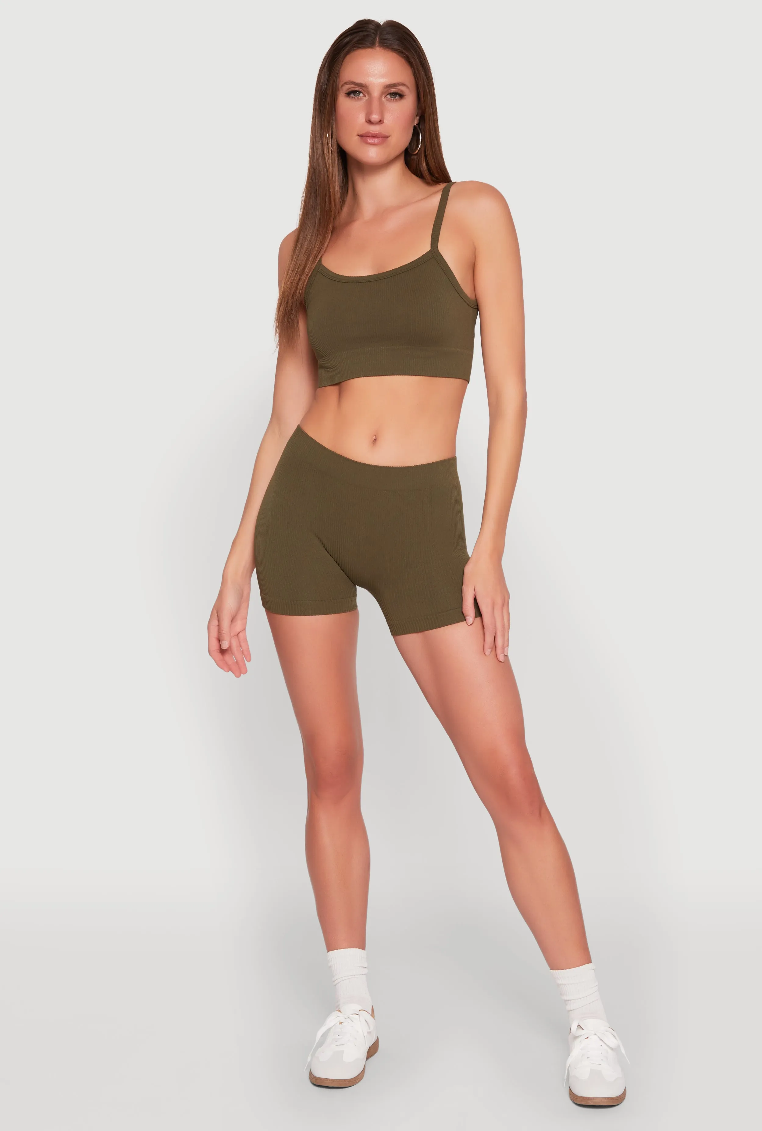 Seamless Cropped Cami and Shorts Set sold by Rainbow product image thumbnail 3