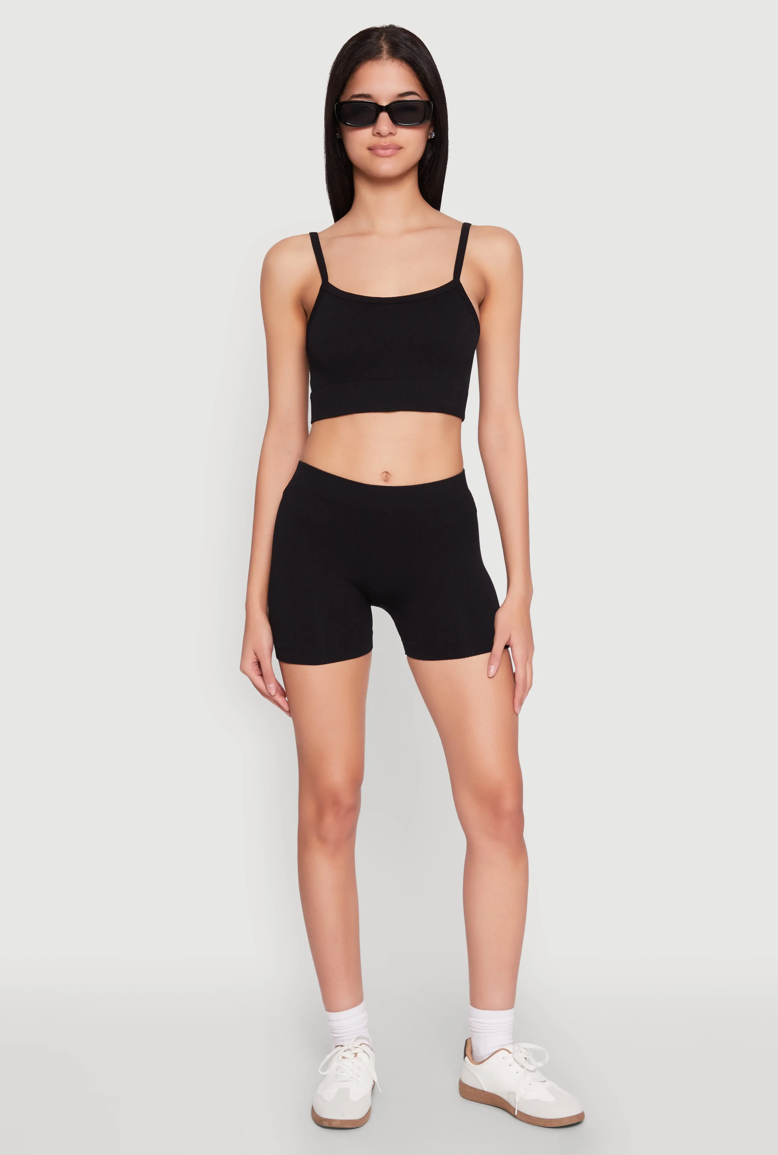 Seamless Cropped Cami and Shorts Set sold by Rainbow