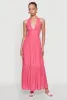 Elegant Gauze Knit Halter Neck Tiered Dress sold by Rainbow