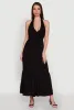 Elegant Gauze Knit Halter Neck Tiered Dress sold by Rainbow