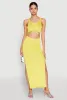 Cut Out Front Side Slit Maxi Dress sold by Rainbow