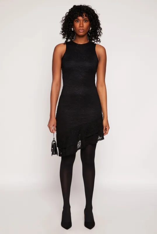 Lace Lined Asymmetrical Dress sold by Rainbow